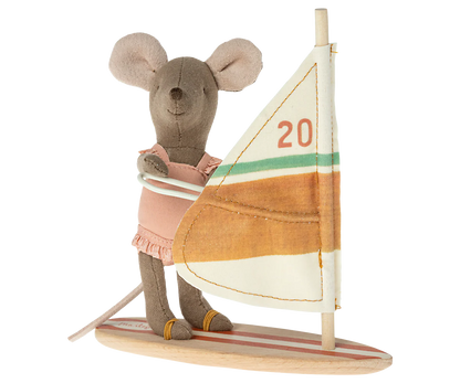 Maileg Little Sister Windsurfer Beach Mouse