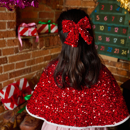 Red Sequin Bow Clip