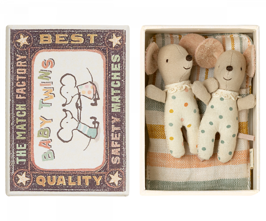 Maileg Twin Mice in a Matchbox