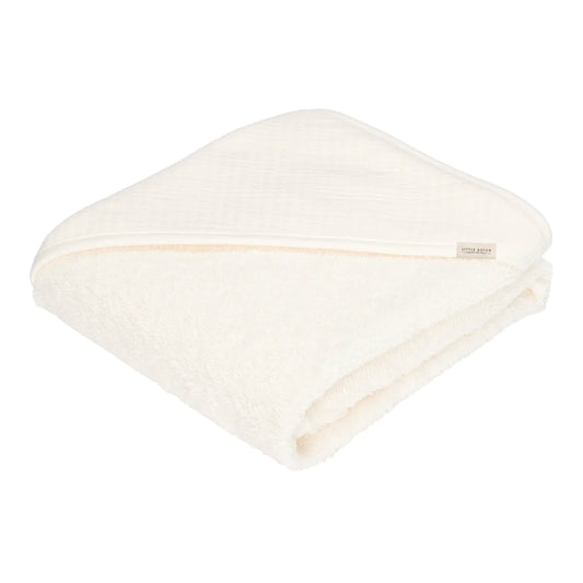 Little Dutch Hooden Baby Towel - Pure Soft White