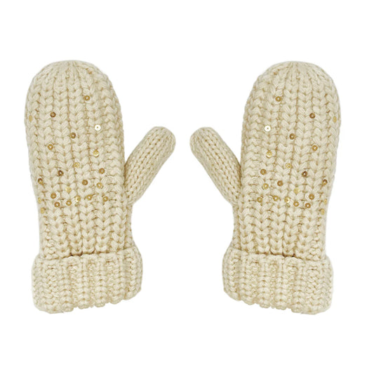 Shimmer Sequin Knitted Mittens 3-6 Years