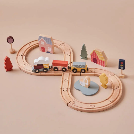 Just Bee Kids Wooden Train Set