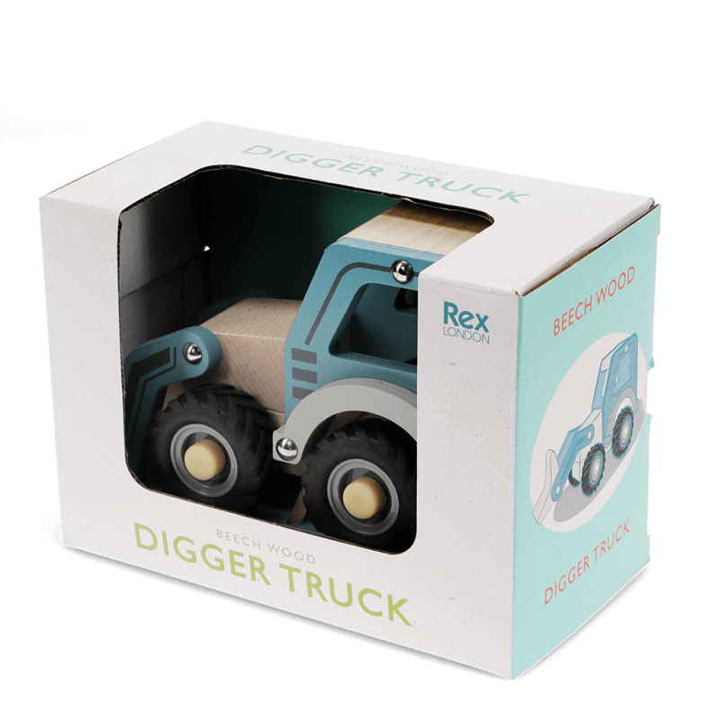 Wooden Push Along Vehicle - Digger