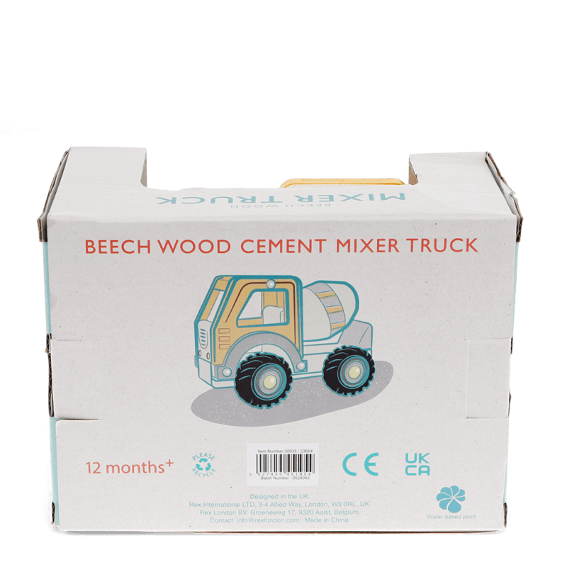 Wooden Push Along Vehicle - Mixer Truck