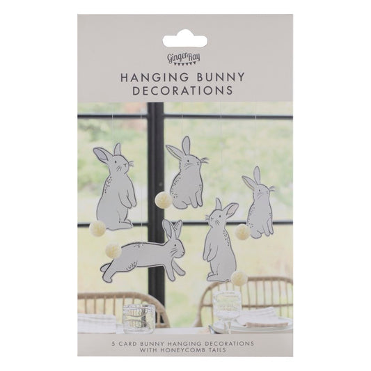 Hanging Easter Bunny Decorations with Honeycomb Tails