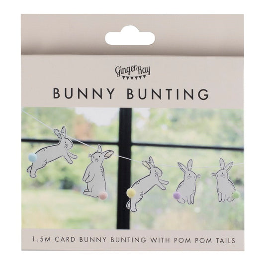 Easter Bunny Bunting with Pom-Pom Tails