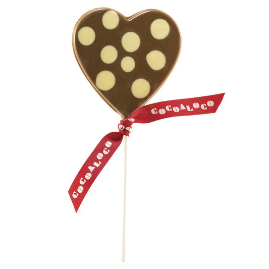 Milk Chocolate Polka Dot Heart Lolly