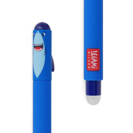 Legami Erasable Shark Pen - Blue Ink