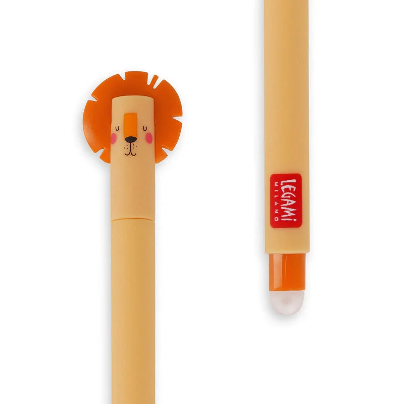 Legami Erasable Lion Pen - Orange Ink