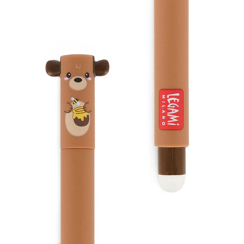 Legami Erasable Teddy Bear Pen - Red Ink