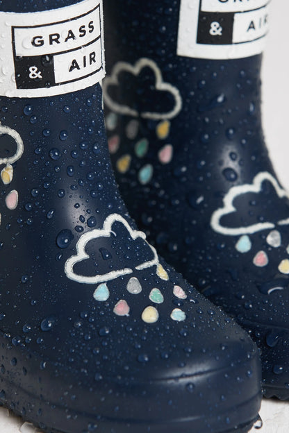Colour Changing Kids Wellies - Navy