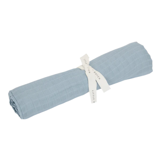 Little Dutch Muslin Swaddle - Denim Blue