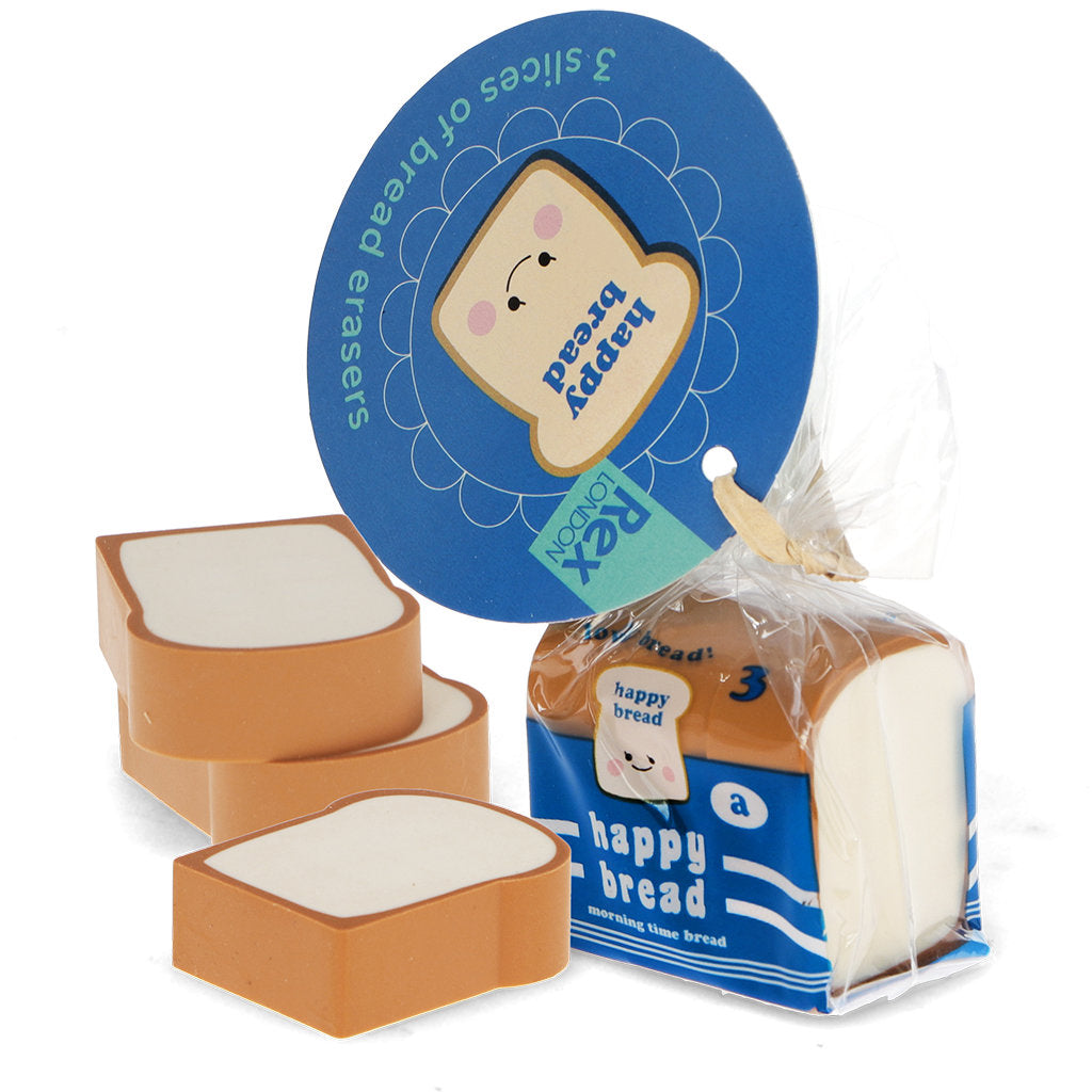 Happy Bread Erasers (3 slices)