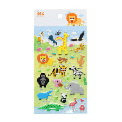 3D Puffy Stickers - Wild Safari Animals