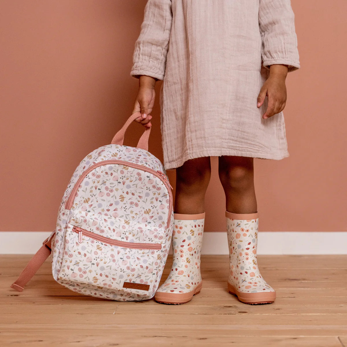 The Little Dutch Flowers and Butterflies backpack is a perfect nursery, preschool or playschool bag for children