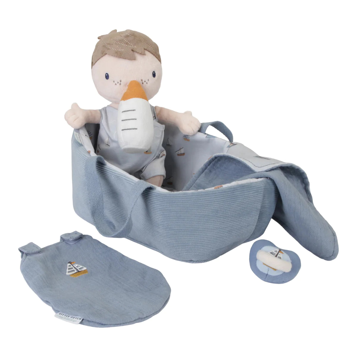 Little Dutch Baby Jim Doll with magnetic bottle, sleeping bag, magnetic dummy and blanket