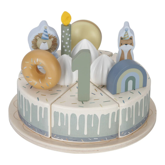 Little Dutch blue wooden birthday cake