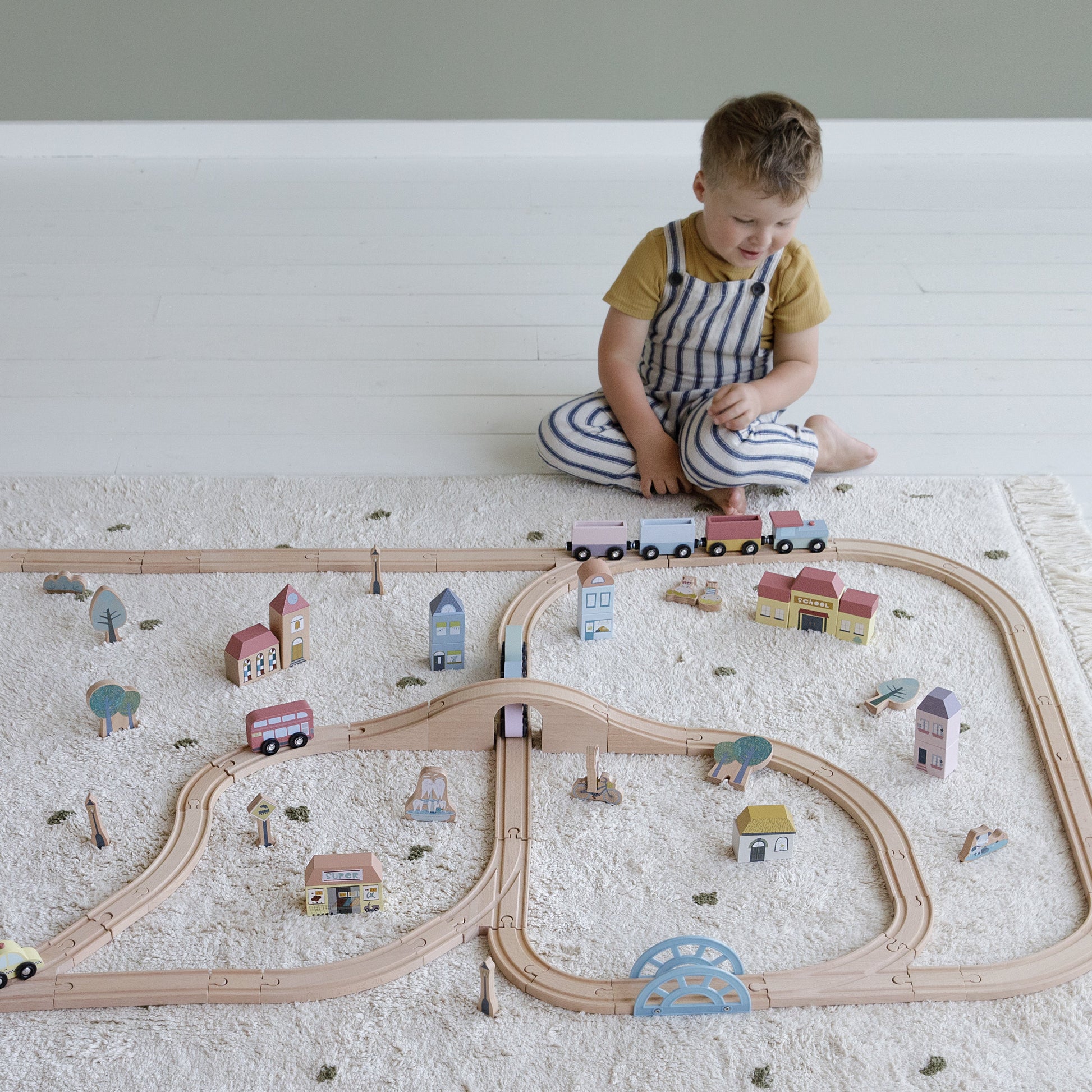 Little Dutch XXL Wooden Railway Set