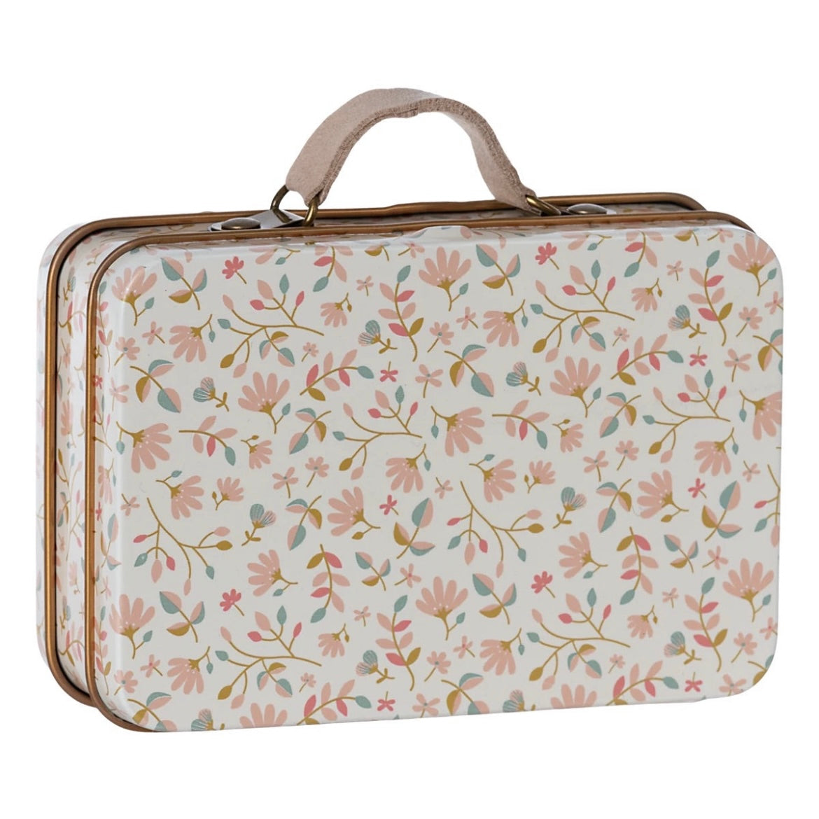 a mini floral maileg tin suitcase