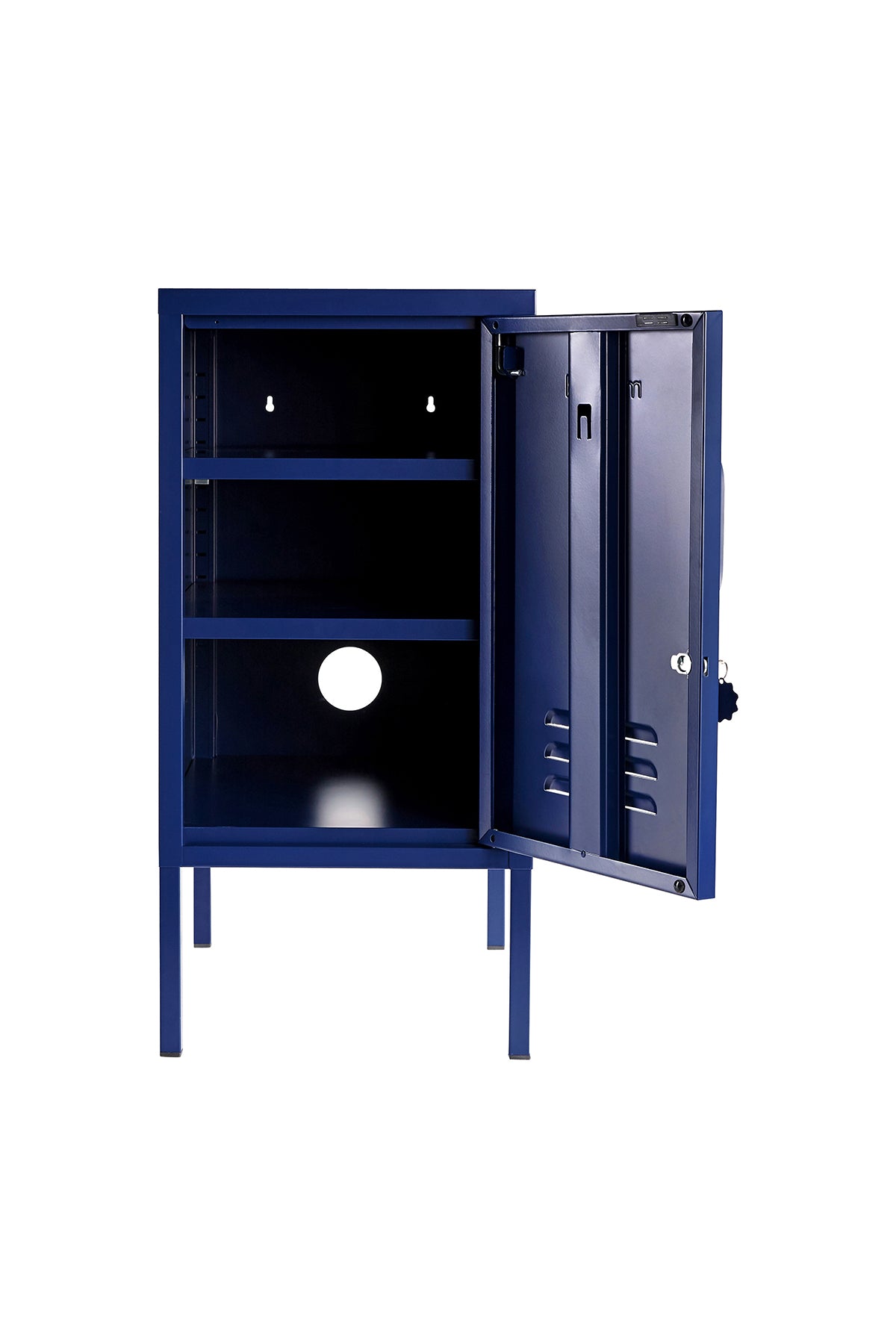 Mustard Made Metal Locker Shorty Navy Blue colour with Right Opened door