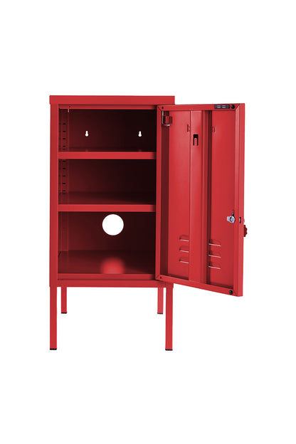 Mustard Made Metal Locker Shorty Poppy Red colour with Right Opened door
