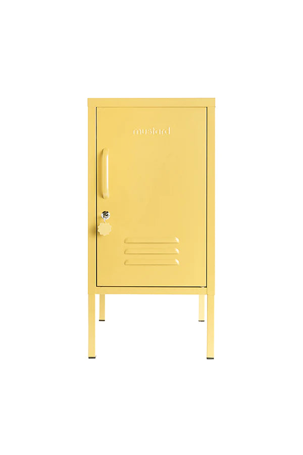 Mustard shorty locker in butter yellow with right opening 