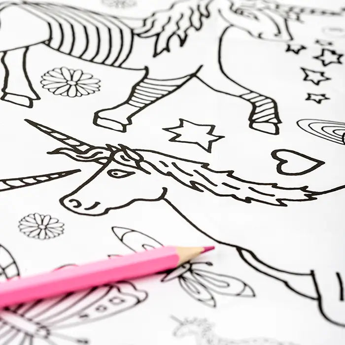 Giant colouring in poster/tablecloth - Unicorns and Fairies