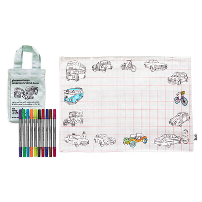 Working Wheels Colouring Placemat