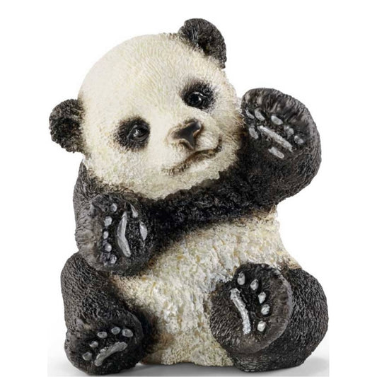 Toy baby panda cub. Black and white, hand painted.