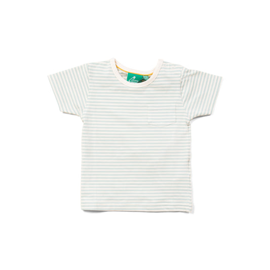 Blue Striped Organic Short Sleeve T Shirt