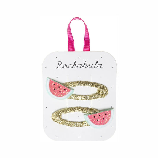 Watermelon Glitter Hair Clips