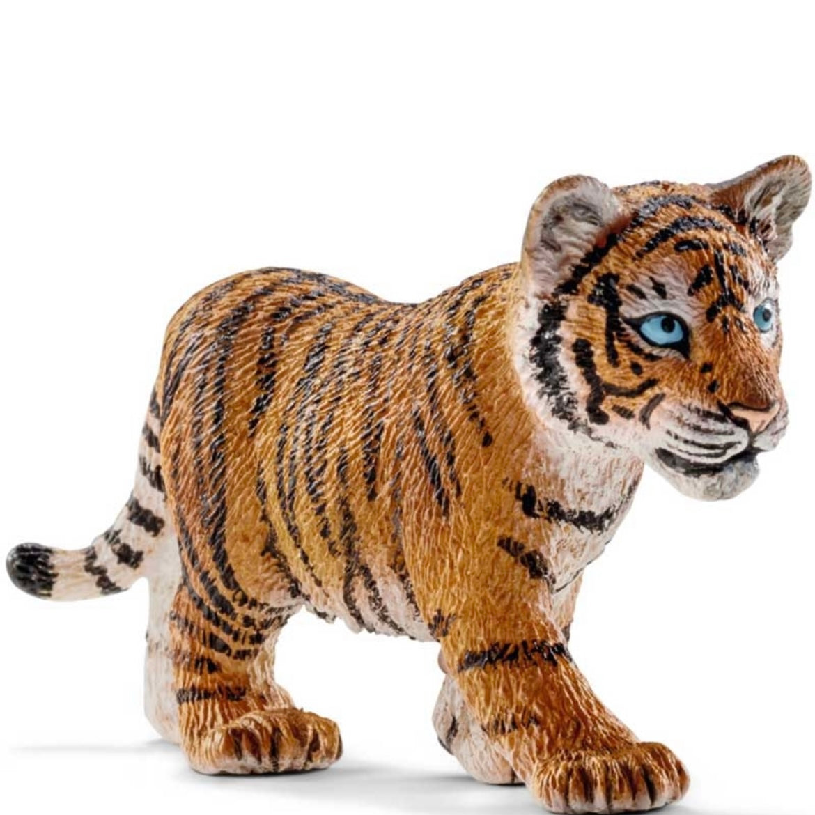 Toy baby tiger cub. Orange, with black stripes, hand painted.