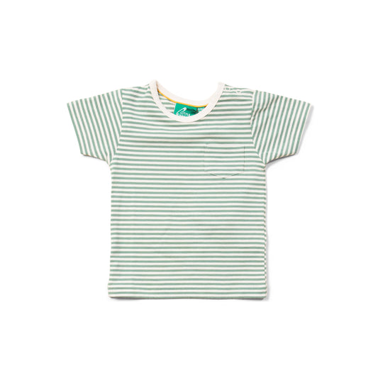 Green Striped Organic Short Sleeve T Shirt