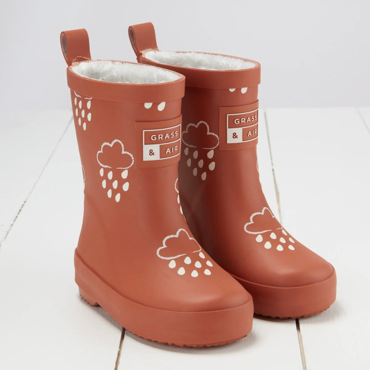 Colour Changing Kids Wellies - Burnt Orange