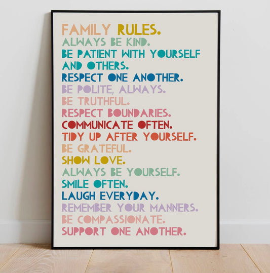 Family Rules A4 Print