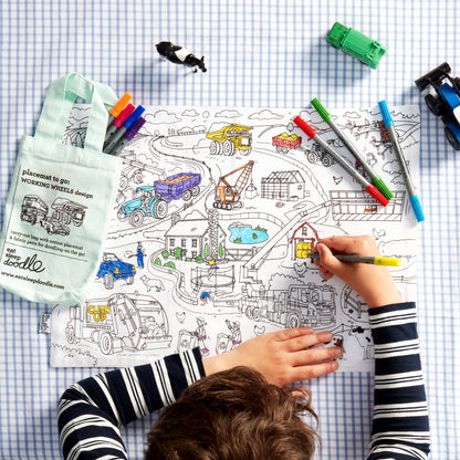 Working Wheels Colouring Placemat