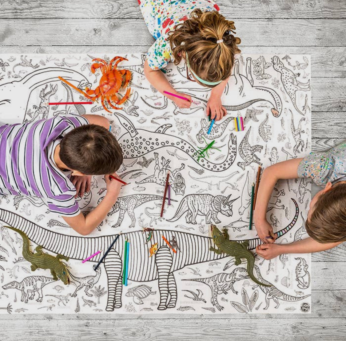 Giant colouring in poster/tablecloth - Dinosaurs