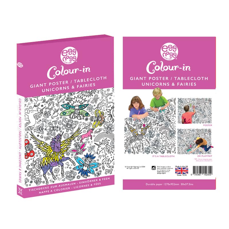 Giant colouring in poster/tablecloth - Unicorns and Fairies