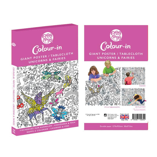 Giant colouring in poster/tablecloth - Unicorns and Fairies