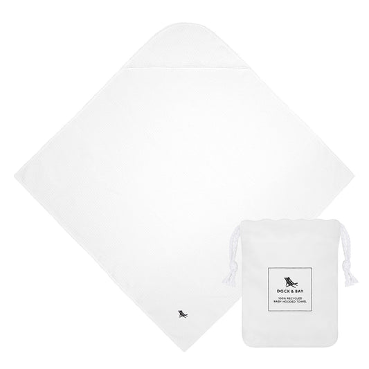 dock and bay white hooded baby towel