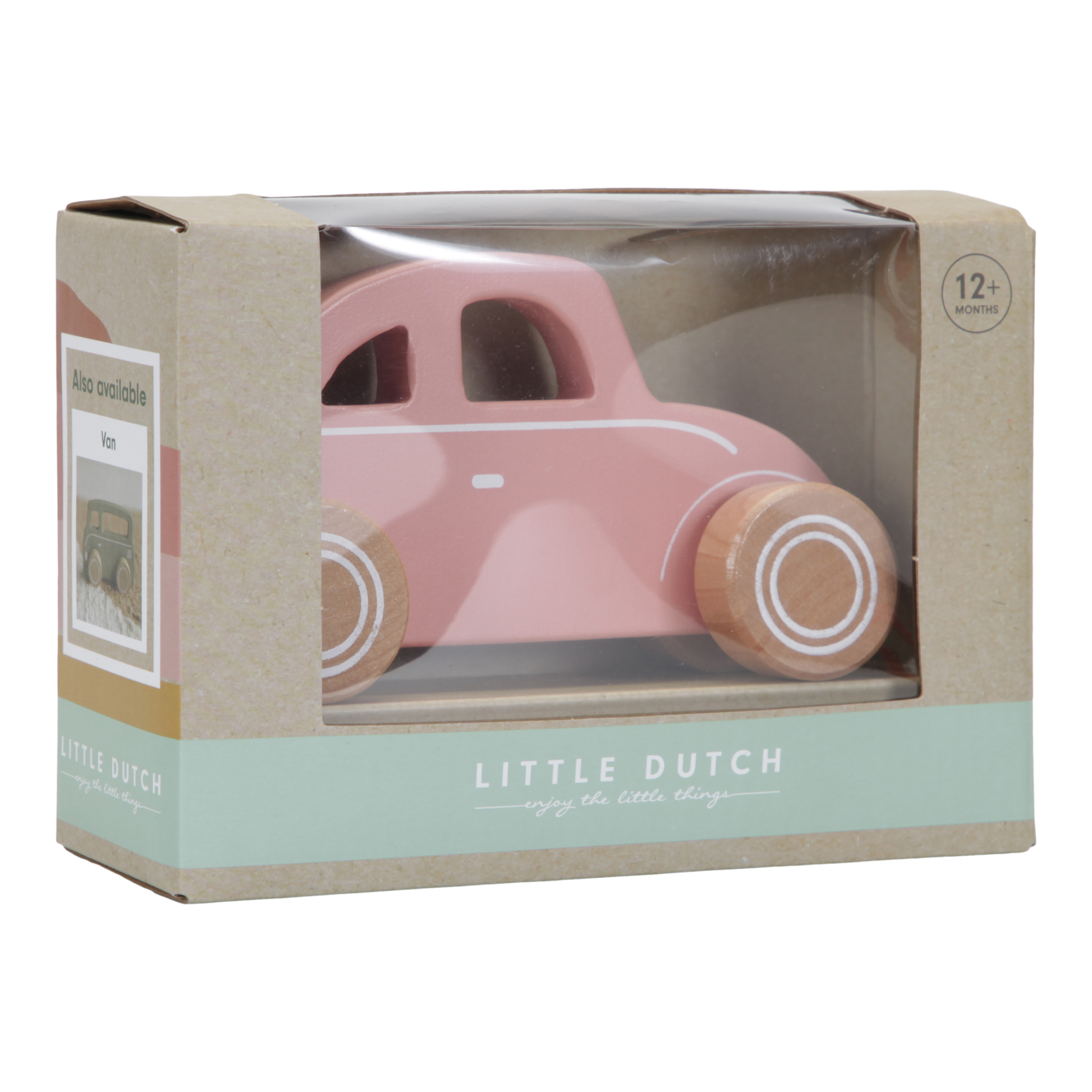 Little Dutch Pink Wooden Car in box