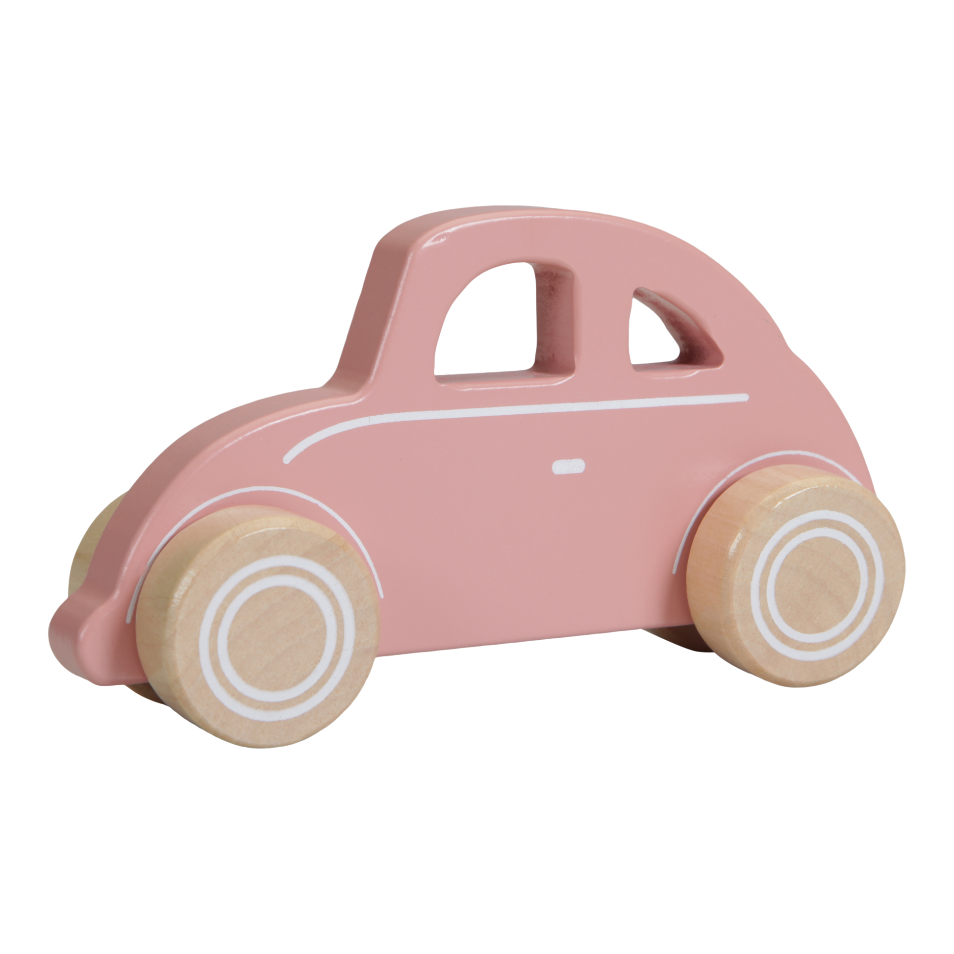 Little Dutch Pink Wooden Car Side View