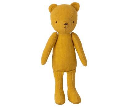 Junior bear is part of the Maileg teddy family, this traditional junior bear is made from yellow linen