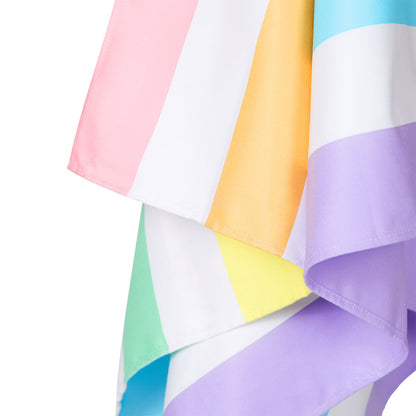 pastel rainbow striped cabana towel from dock and bay