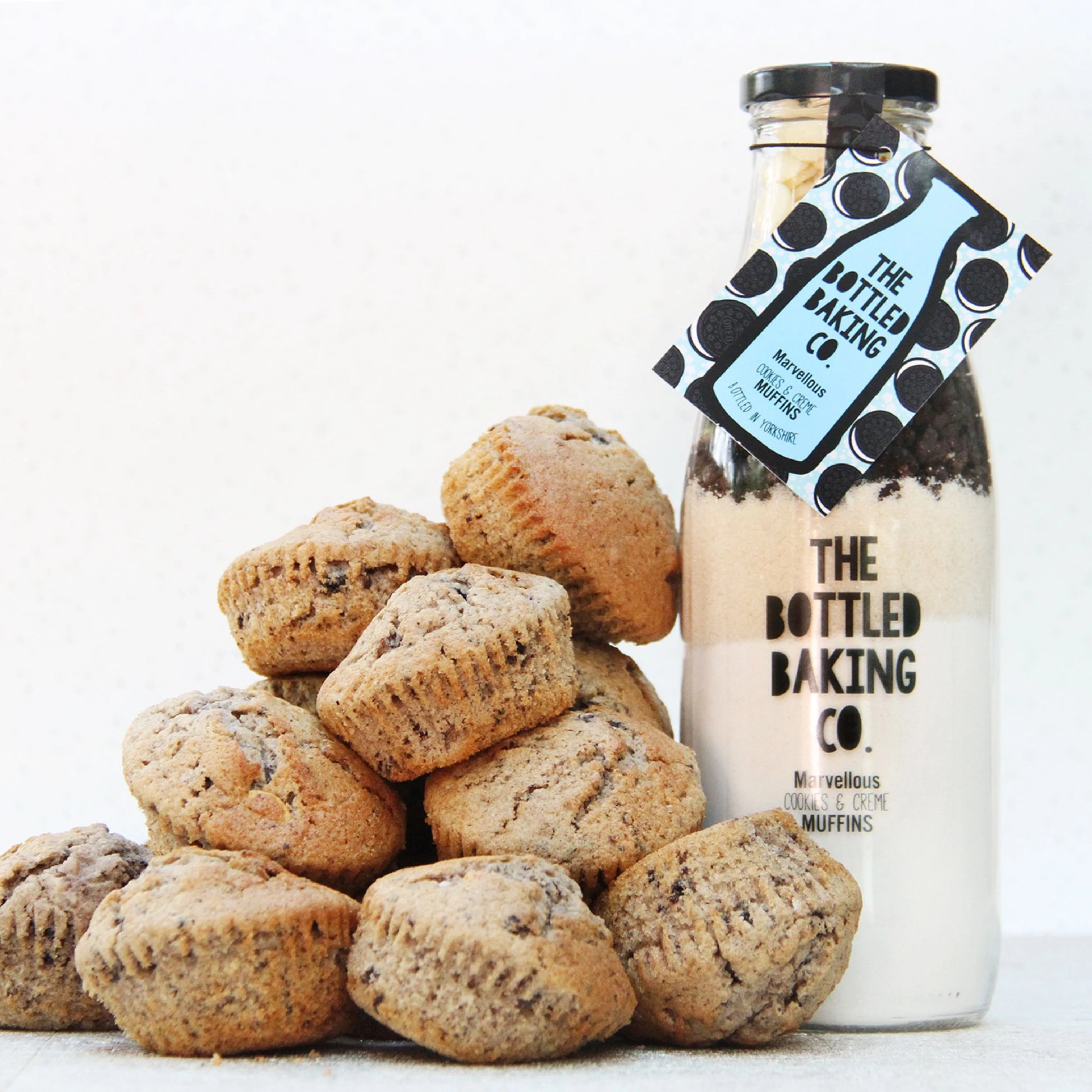 cookies and cream muffin mix by the bottled baking co