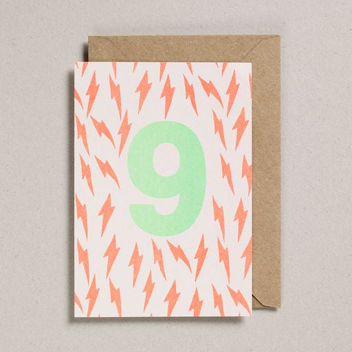Orange and Green Number Card (ages 1-10)