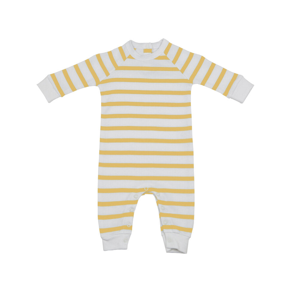 Buttercup and White Breton Striped All-in-One