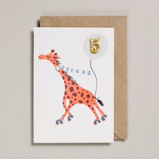 Confetti Pets Age 5 Giraffe Card