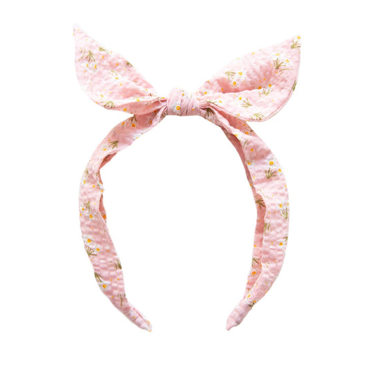 Pink Meadow Tie Headband