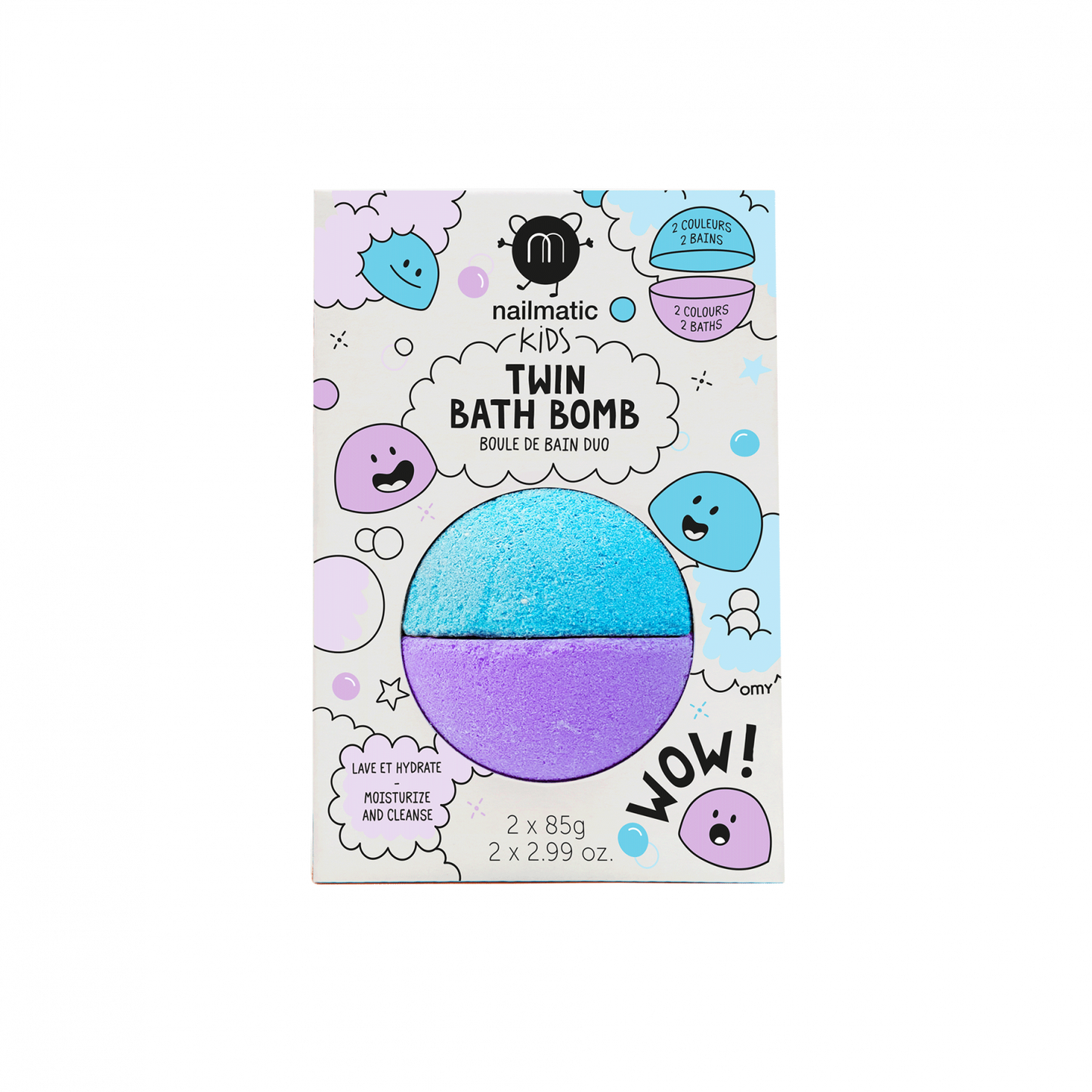 Twin Bath Bomb - Blue and Violet